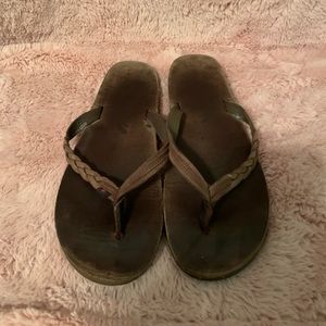 Rainbow Braided Flip Flops